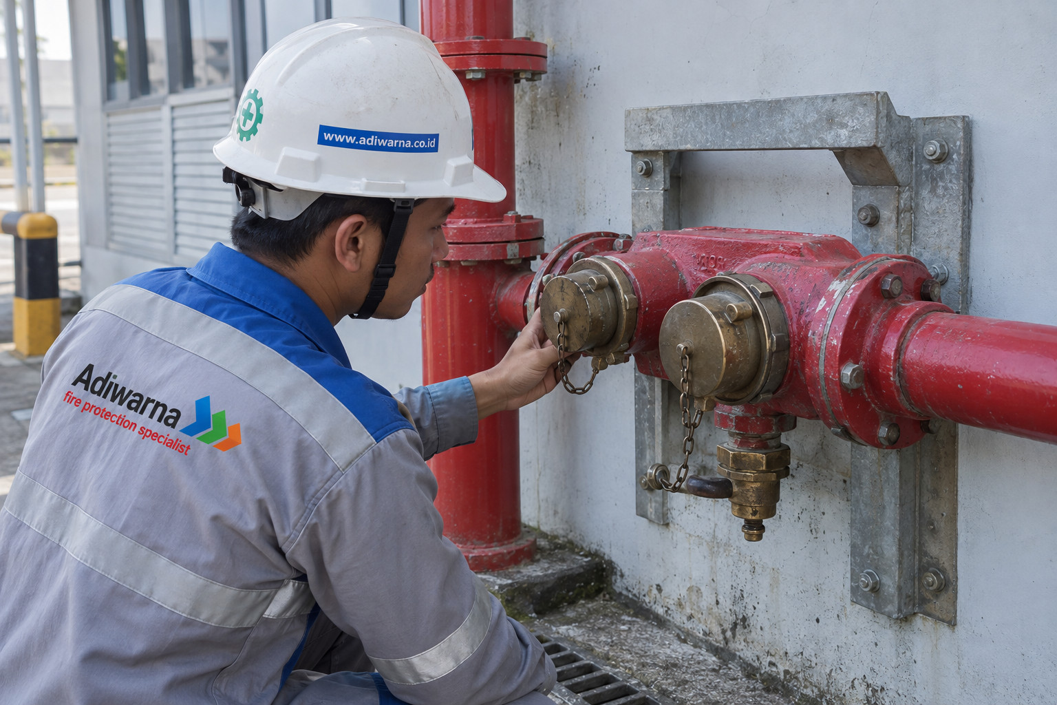 FDC Test FDC Test: Technical inspection of Fire Department Connection inlets, caps, swivels, valves, and piping