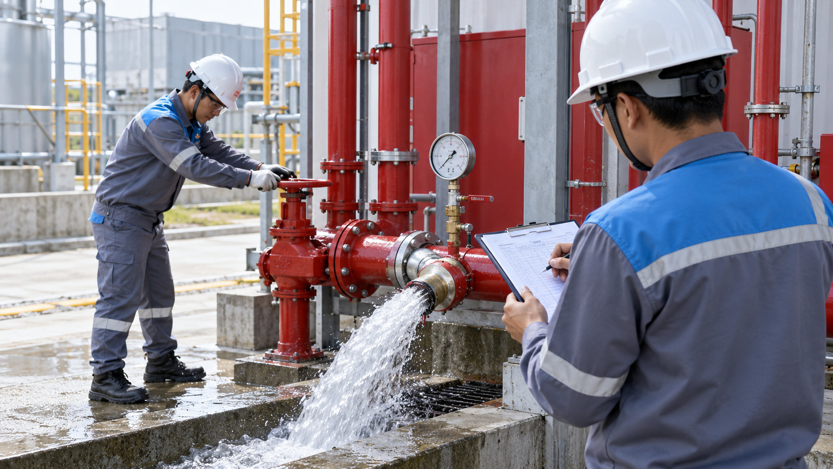 K Factor Sprinkler: flow and pressure verification through a test drain
