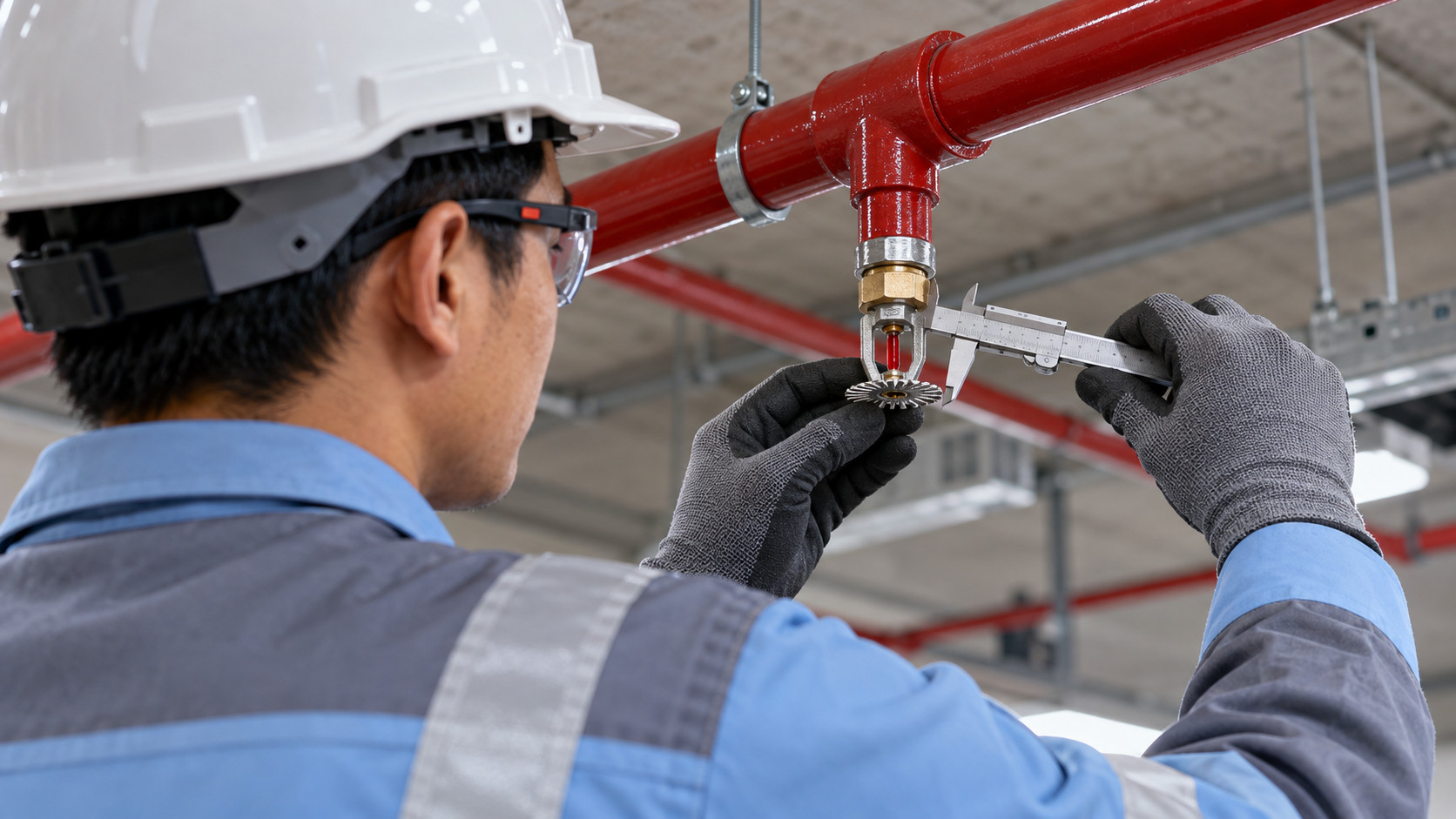 K Factor Sprinkler: inspection of sprinkler head, orifice, and deflector