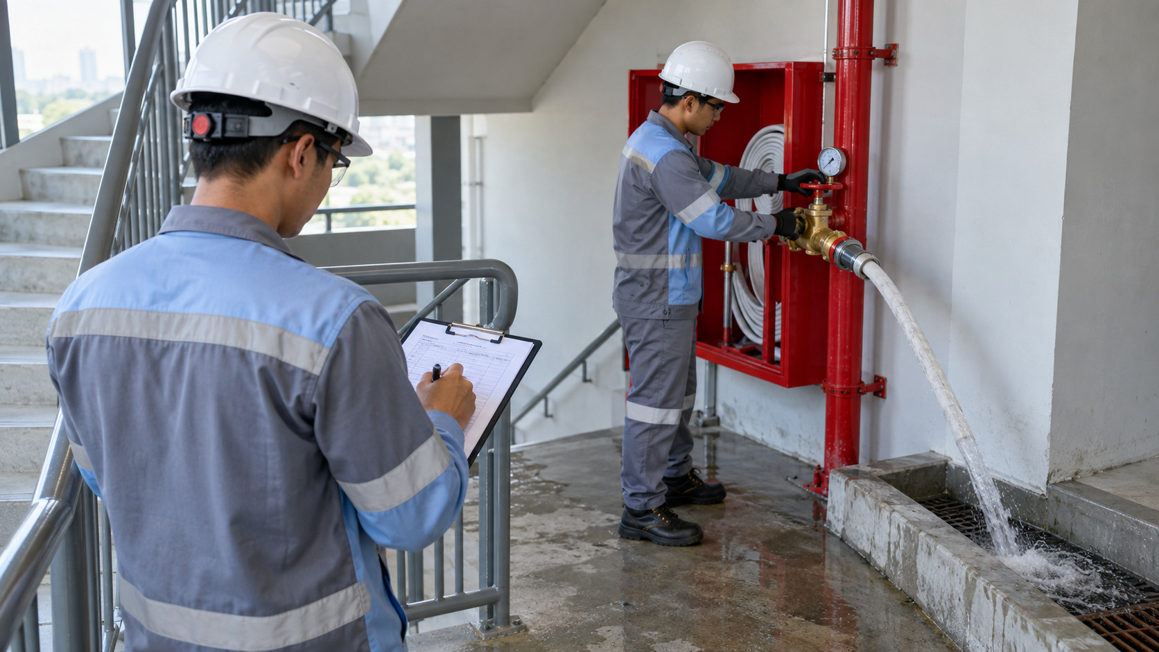 Standpipe Class: hose valve and flow testing during commissioning